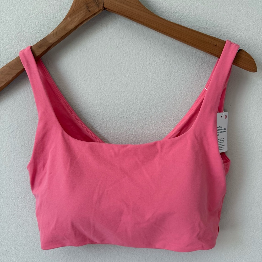 NWT Lululemon Bend This Scoop and Square Bra A-C Cups Sakura Pink Size S/M